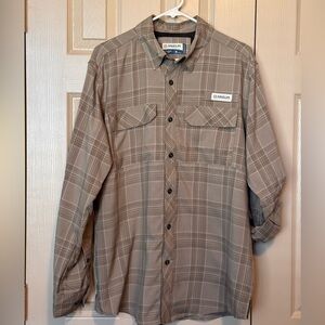 Magellan Barton Creek Shirt Men's Medium Beige Plaid L/S Outdoors Fishing NWT